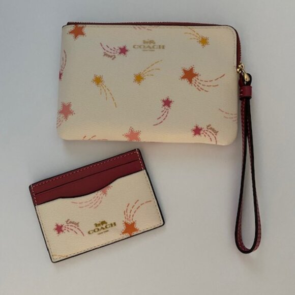 Z1018  COACH Card Case AND Wristlet With Shooting Star Print - Picture 1 of 9